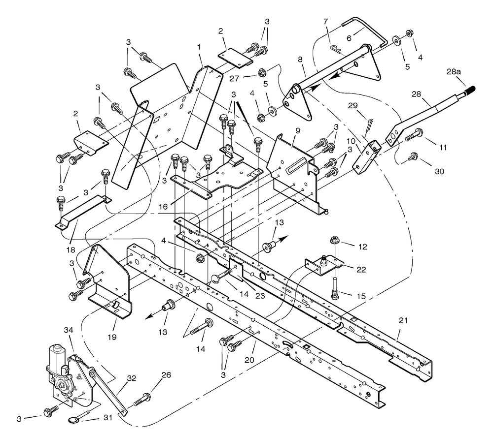 Rear Frame Assembly Diagram and Parts List for 461603X48A 2003 Briggs and Stratton Lawn Tractor